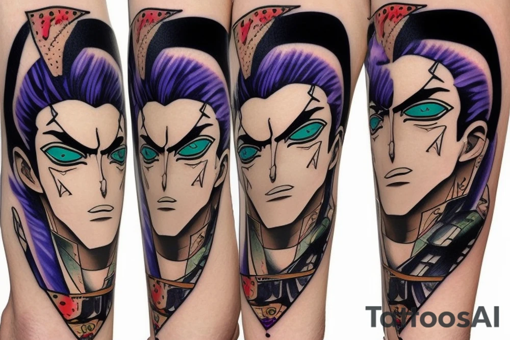 jojo bizarre adventure face single tattoo idea