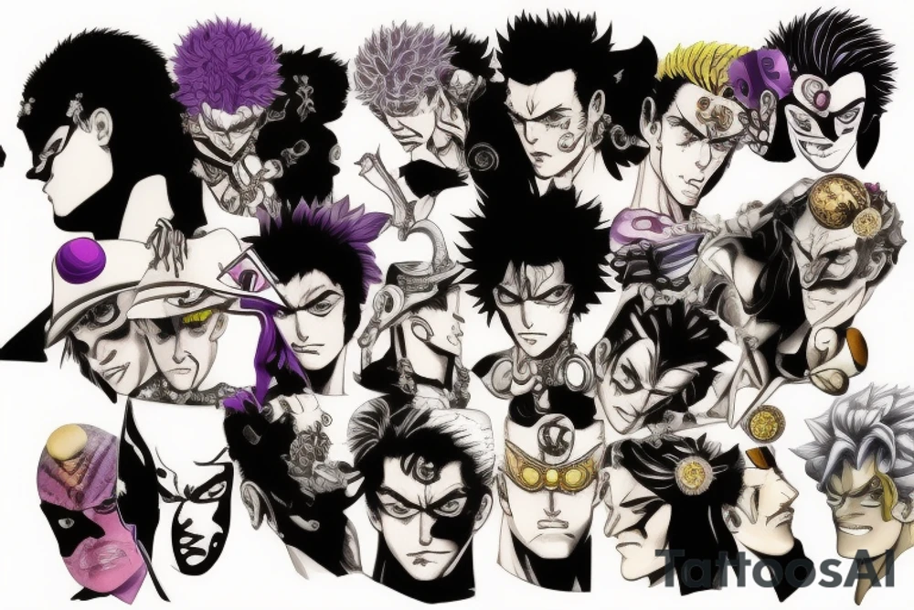 jojo bizarre adventure face single tattoo idea