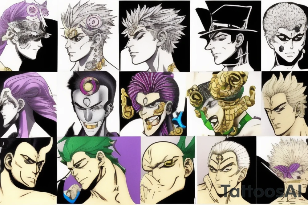 jojo bizarre adventure face single tattoo idea
