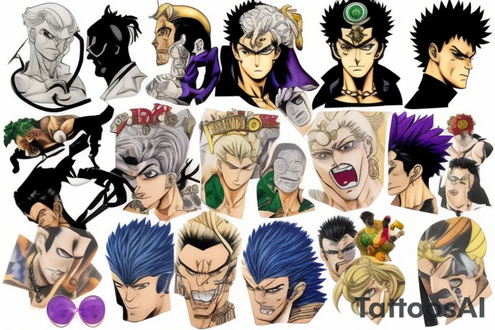 jojo bizarre adventure face single tattoo idea