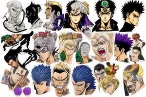 jojo bizarre adventure face single tattoo idea