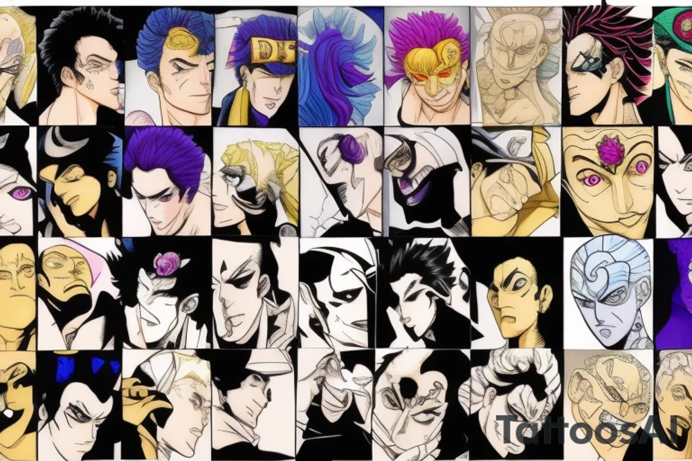 jojo bizarre adventure face single tattoo idea
