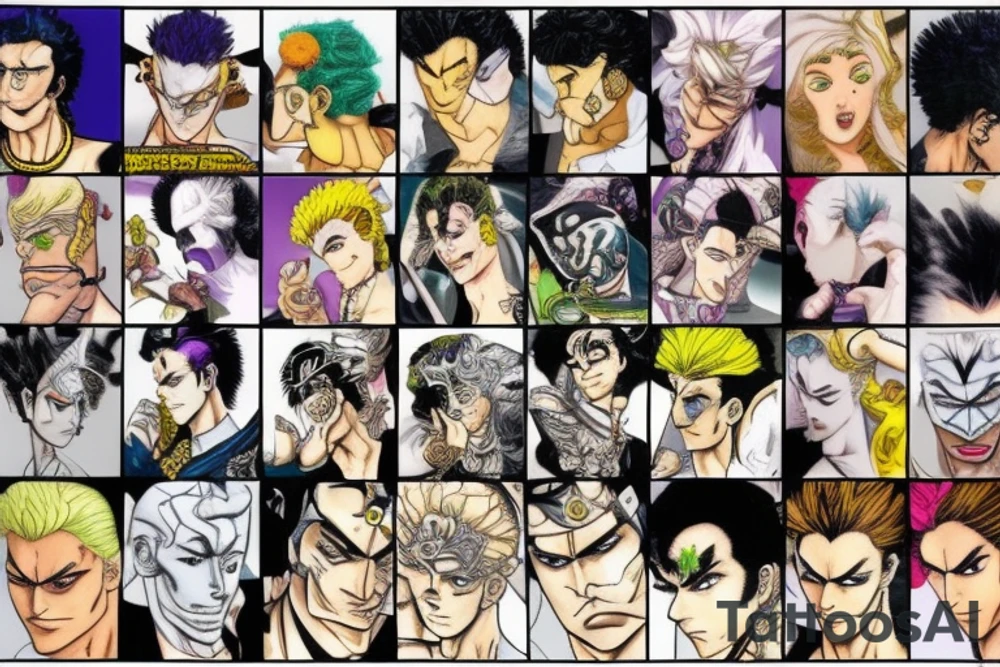jojo bizarre adventure face single tattoo idea