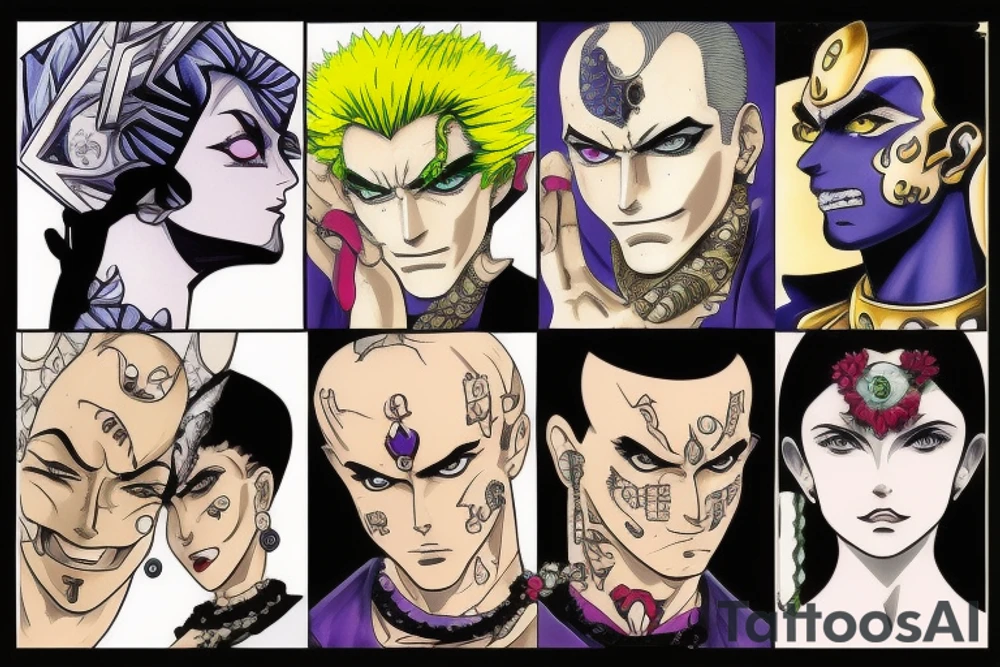 jojo bizarre adventure face tattoo idea