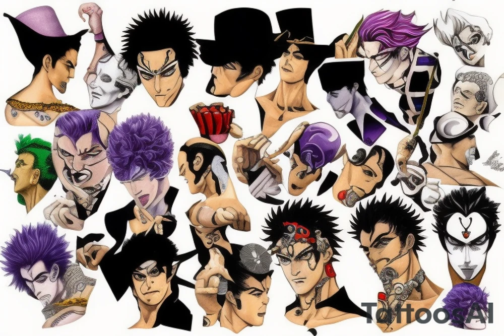 jojo bizarre adventure face tattoo idea