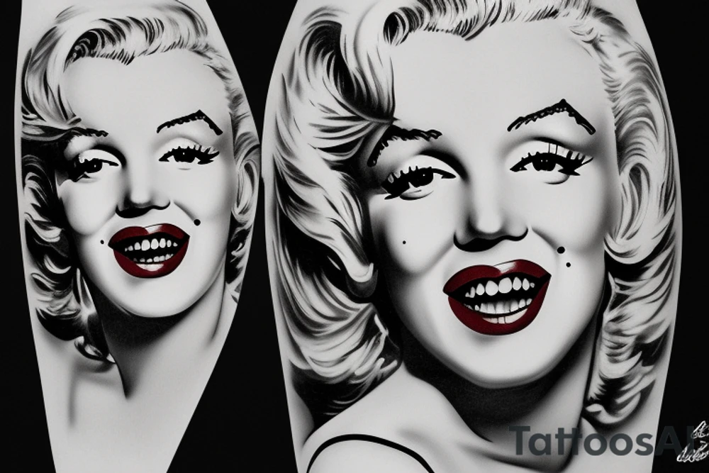 marilyn monroe smile tattoo idea