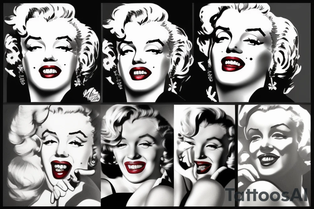 marilyn monroe smile tattoo idea