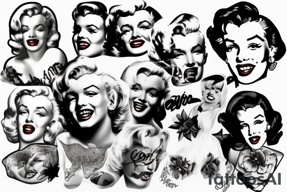 marilyn monroe smile tattoo idea