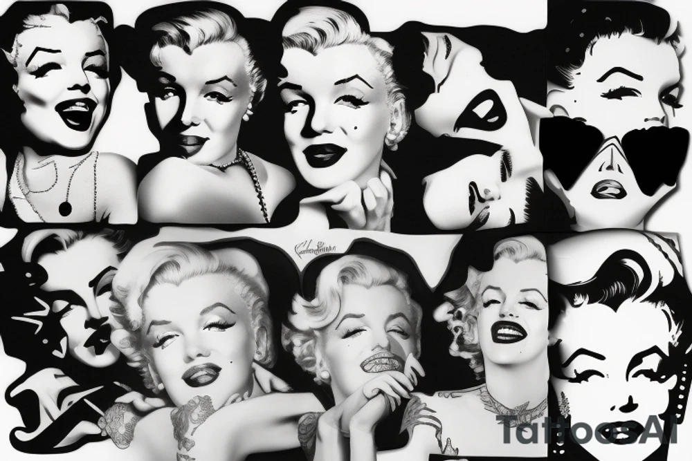 marilyn monroe face tattoo idea