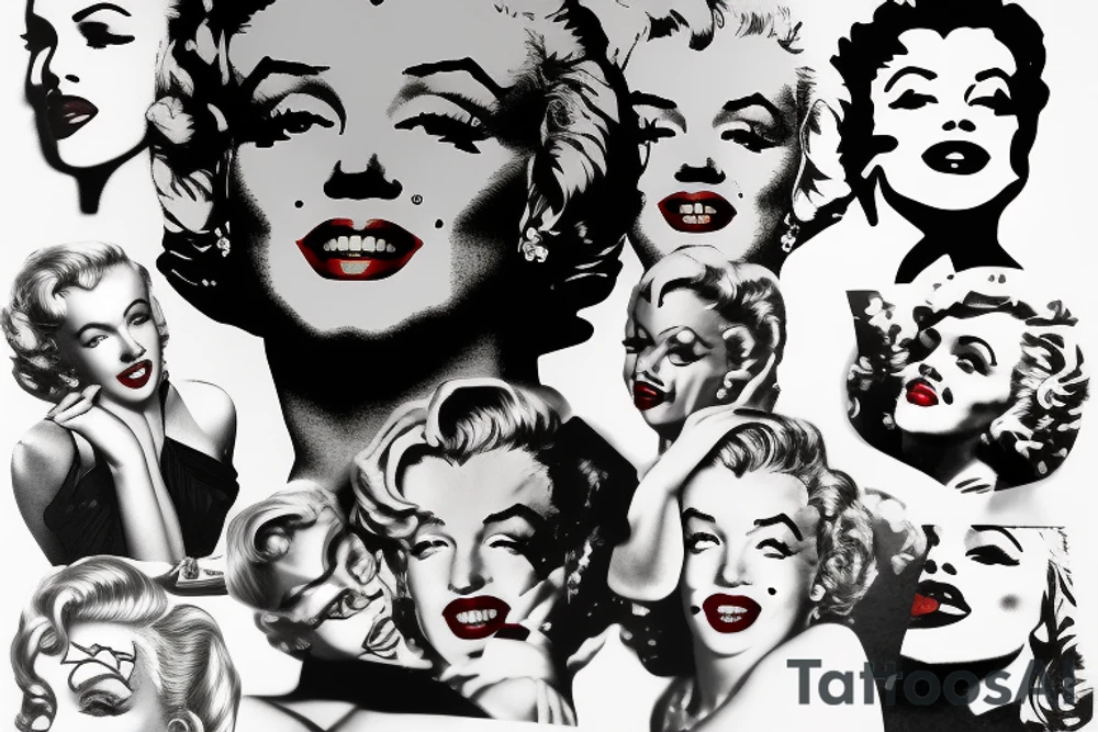 marilyn monroe face tattoo idea