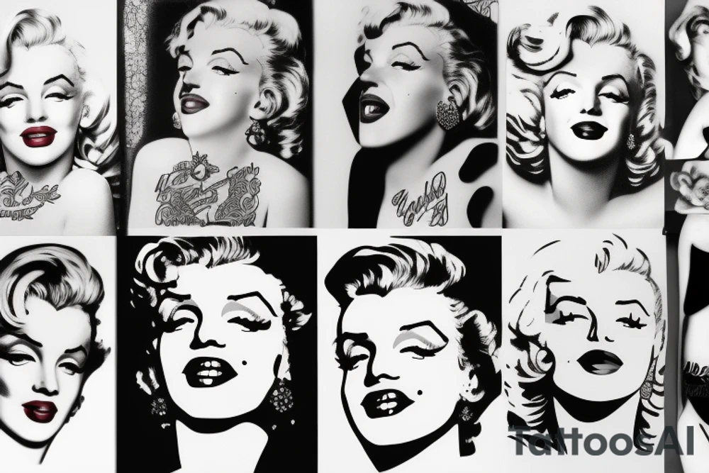 marilyn monroe face tattoo idea