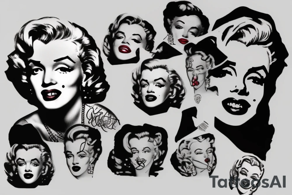 marilyn monroe face tattoo idea