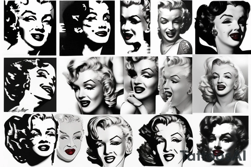 marilyn monroe face tattoo idea