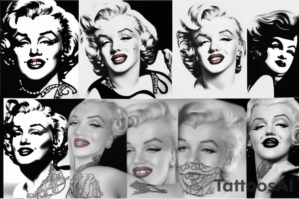 marilyn monroe face tattoo idea