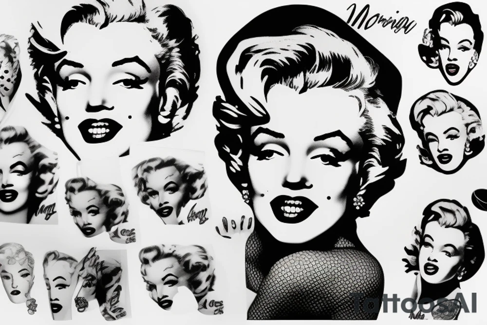 marilyn monroe face tattoo idea