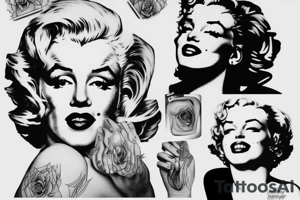 marilyn monroe face tattoo idea