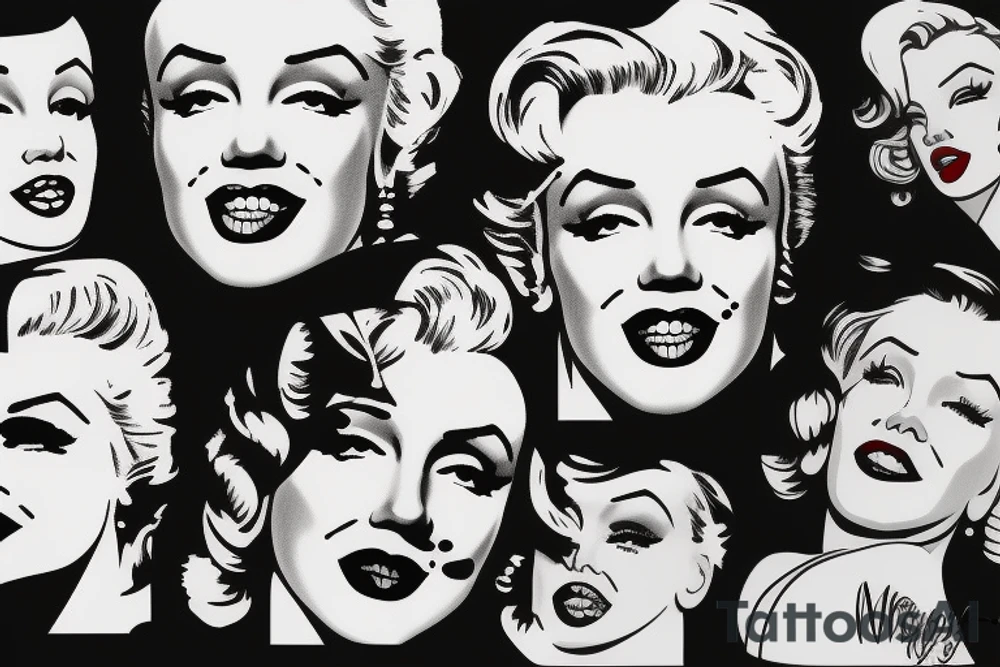 marilyn monroe face tattoo idea