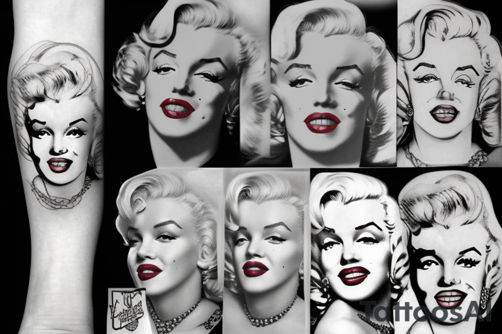 marilyn monroe face tattoo idea