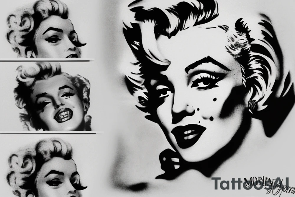 marilyn monroe face tattoo idea