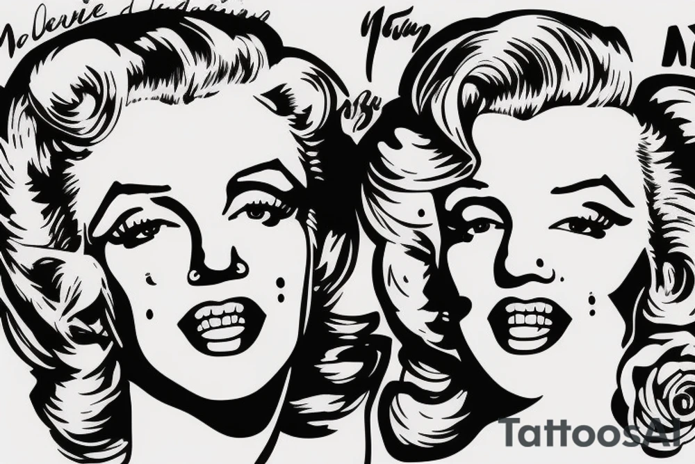 marilyn monroe face tattoo idea
