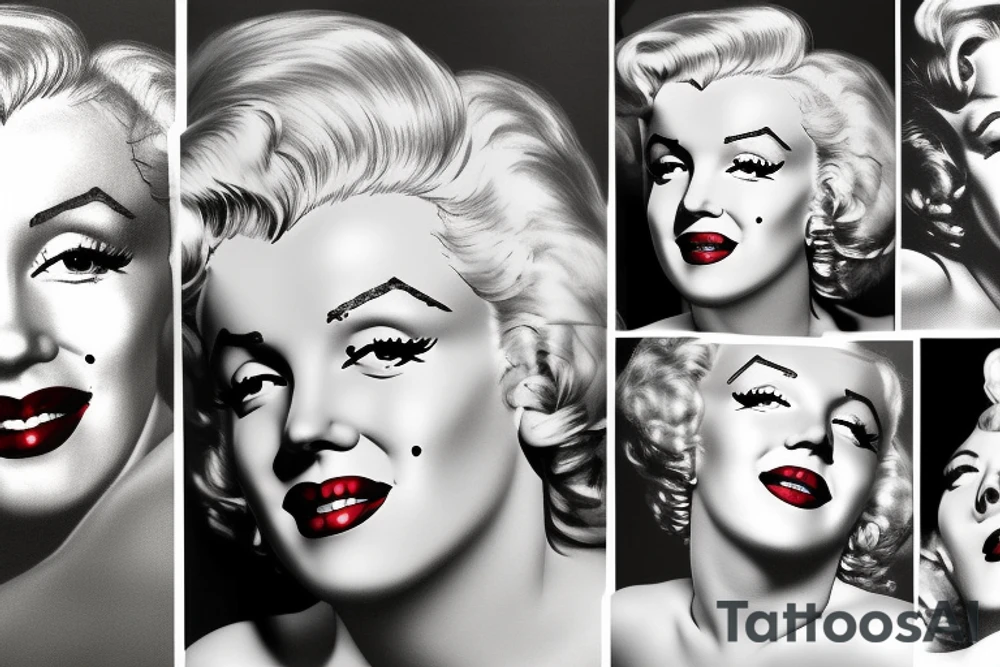 marilyn monroe face tattoo idea