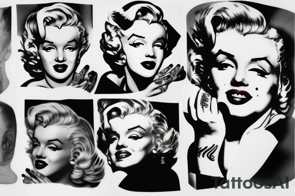 marilyn monroe face tattoo idea