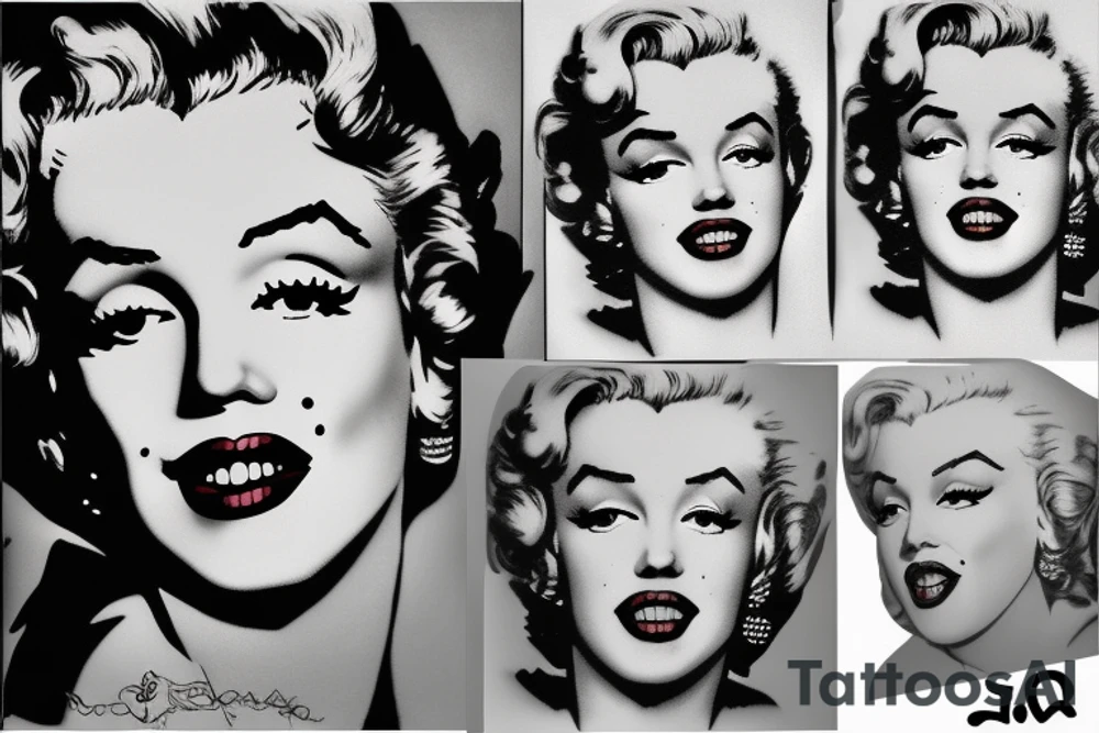marilyn monroe face tattoo idea