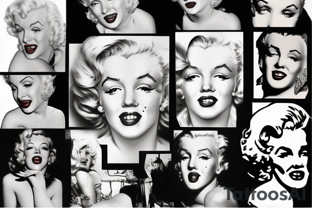 marilyn monroe face tattoo idea