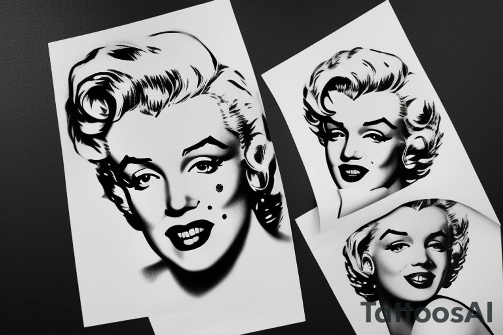 marilyn monroe face tattoo idea