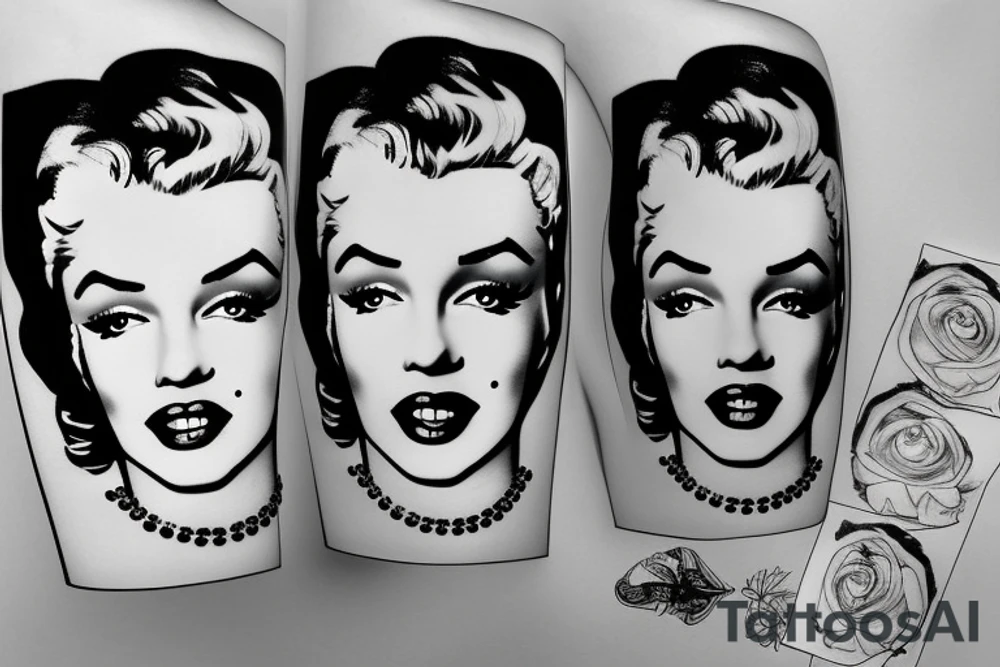 marilyn monroe face tattoo idea
