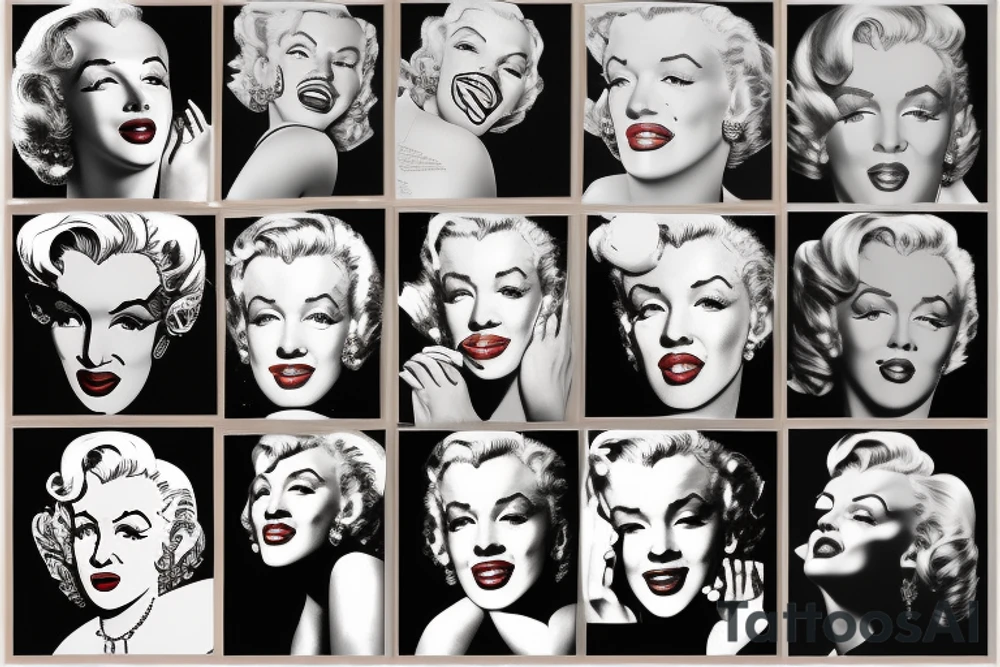 marilyn monroe face tattoo idea