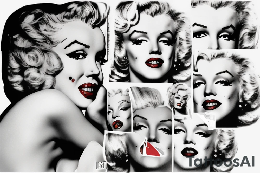 marilyn monroe face tattoo idea
