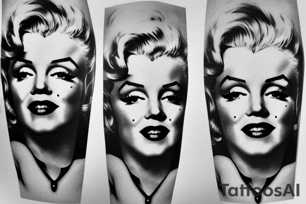 marilyn monroe face tattoo idea