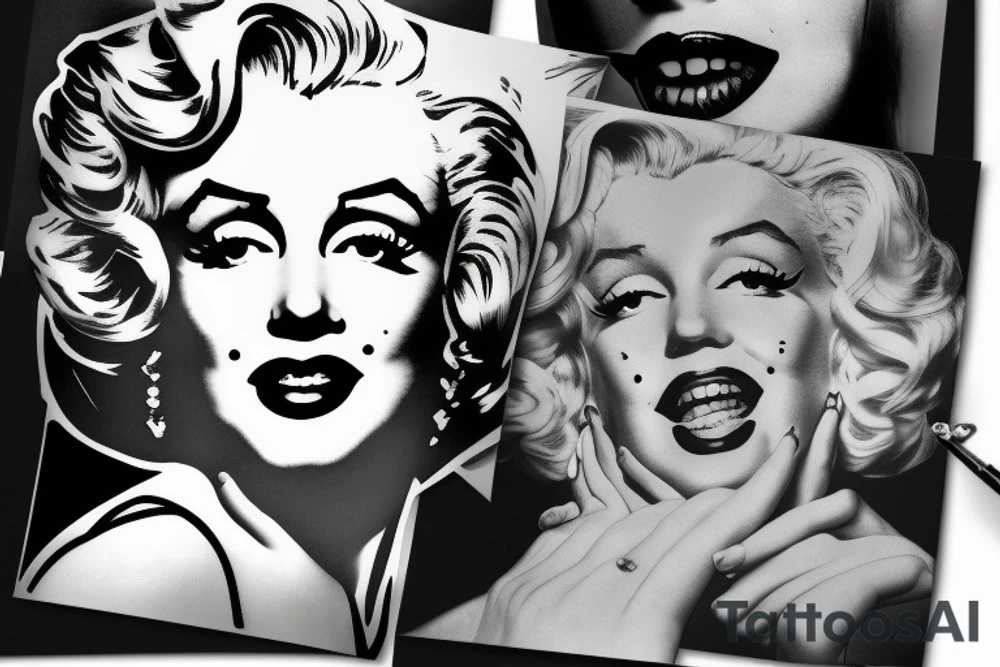 marilyn monroe face tattoo idea