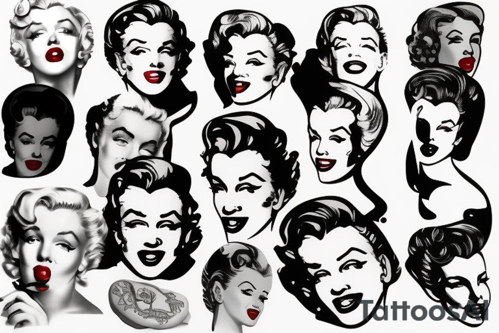 marilyn monroe face tattoo idea