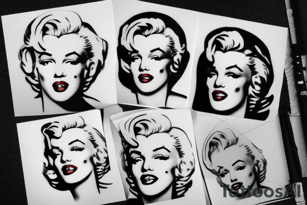 marilyn monroe face tattoo idea