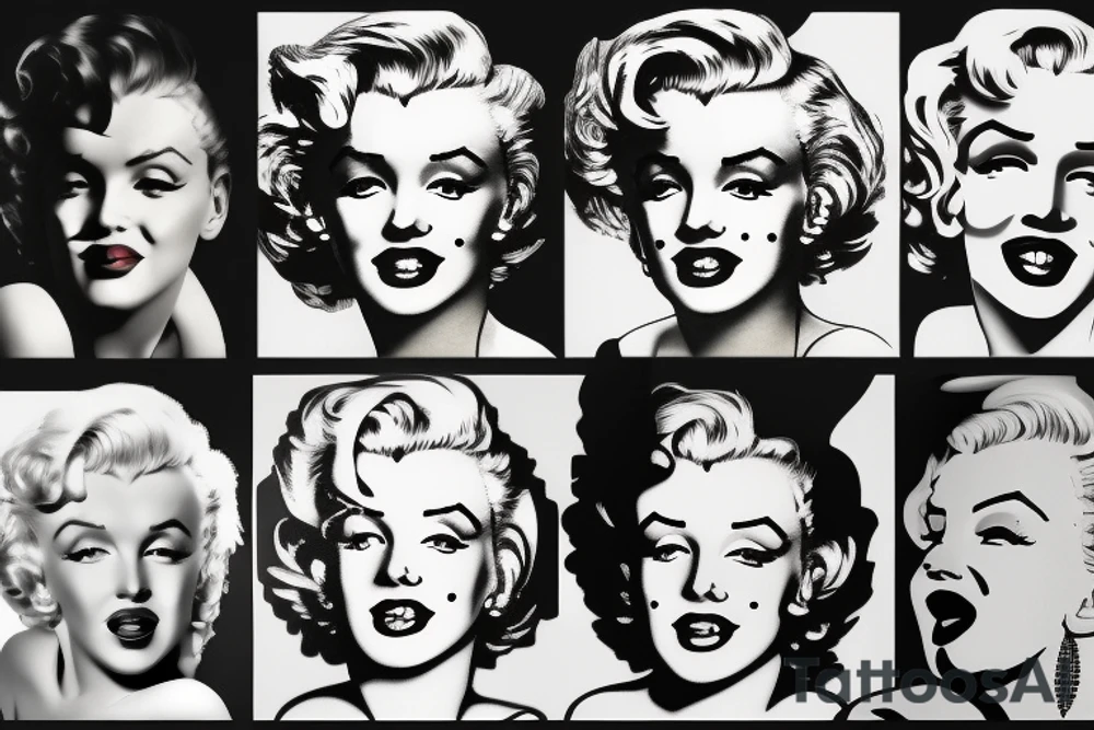 marilyn monroe face tattoo idea