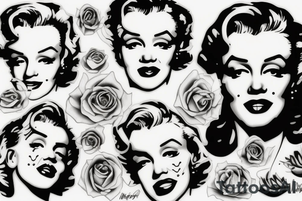 marilyn monroe face tattoo idea