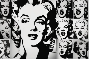 marilyn monroe face blackbackground tattoo idea