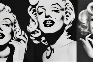 marilyn monroe face blackbackground tattoo idea