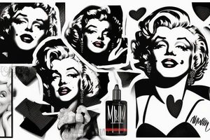 marilyn monroe face blackbackground tattoo idea