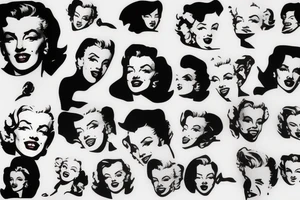 marilyn monroe face blackbackground tattoo idea
