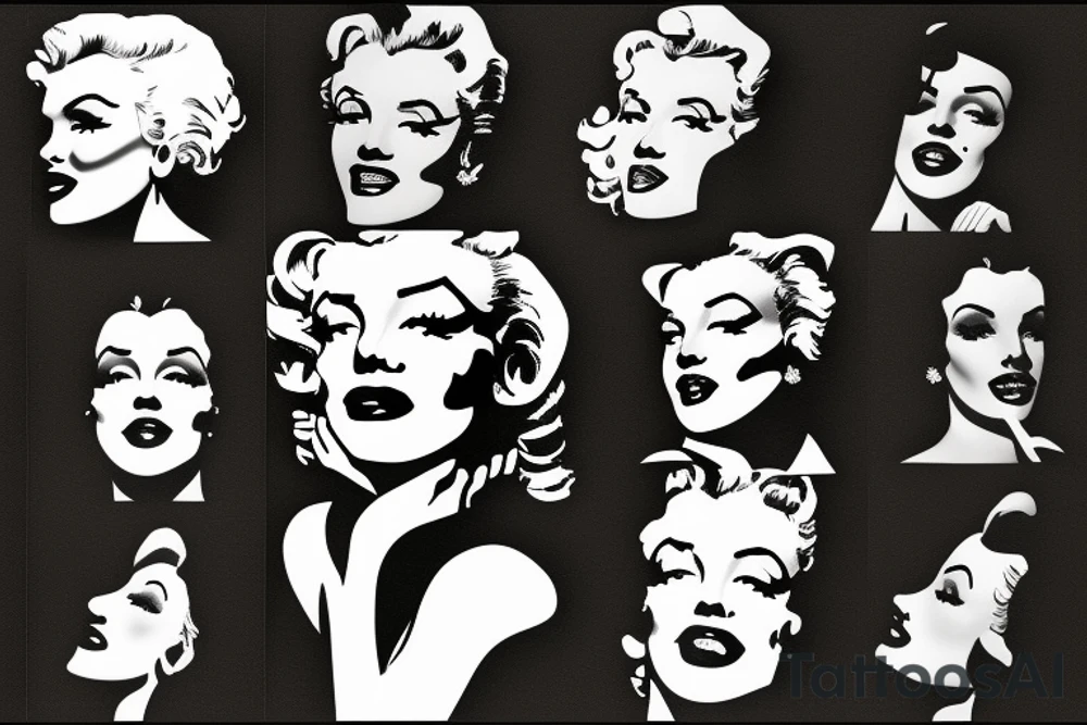 marilyn monroe face blackbackground tattoo idea