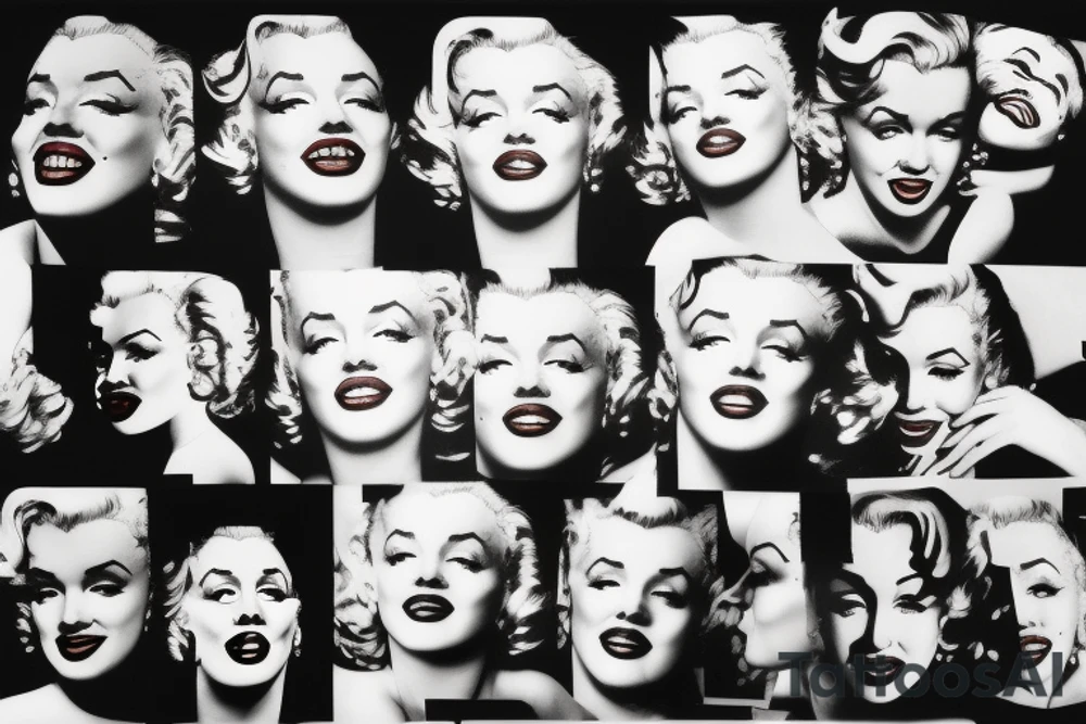 marilyn monroe face blackbackground tattoo idea