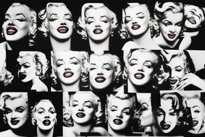marilyn monroe face blackbackground tattoo idea