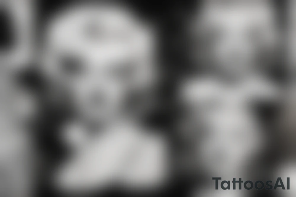 marilyn monroe face blackbackground tattoo idea