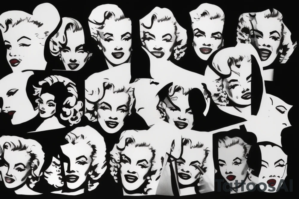marilyn monroe face on blackbackground tattoo idea