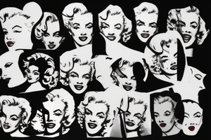 marilyn monroe face on blackbackground tattoo idea