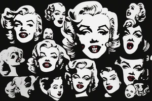 marilyn monroe face on blackbackground tattoo idea
