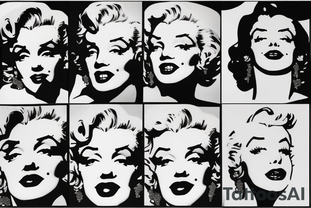 marilyn monroe face on blackbackground tattoo idea